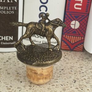 Blanton's Single Barrel Bourbon Brass Horse & Jockey Bottle Stopper “S” (Horse)